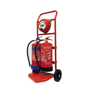 Double Fire Extinguisher Trolley – Mobile Fire Point Station | Steel Frame