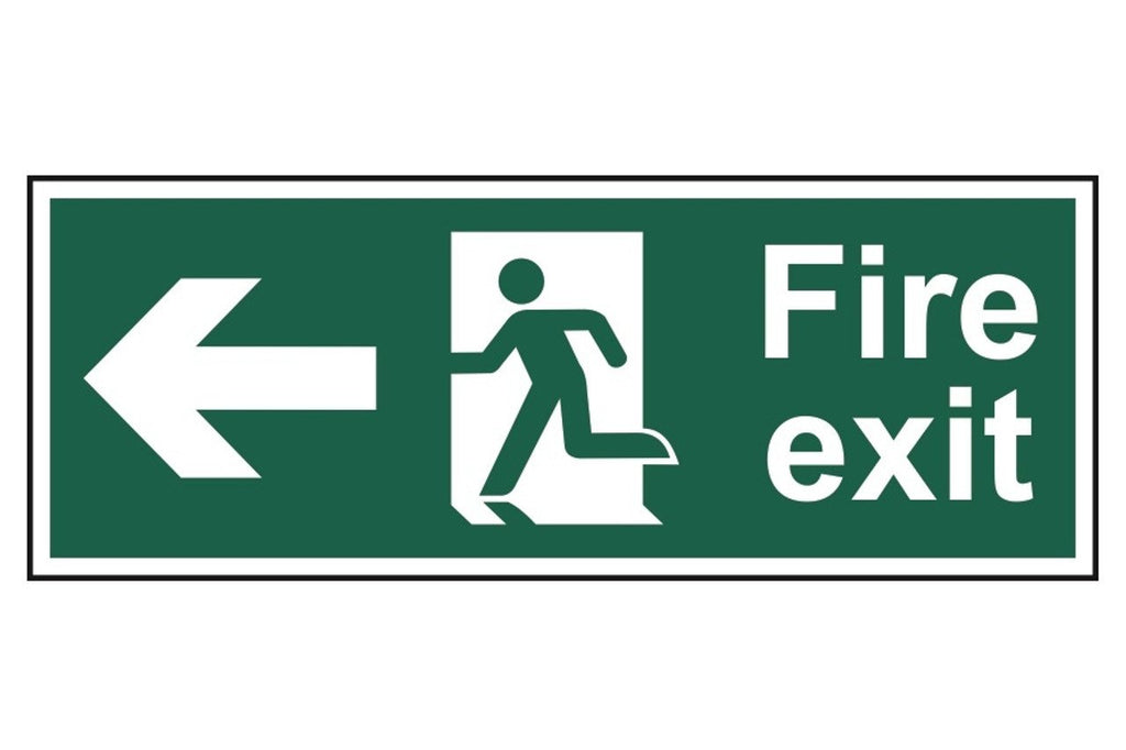 Fire Exit Left 400 x 150 – HAZPREV Safety