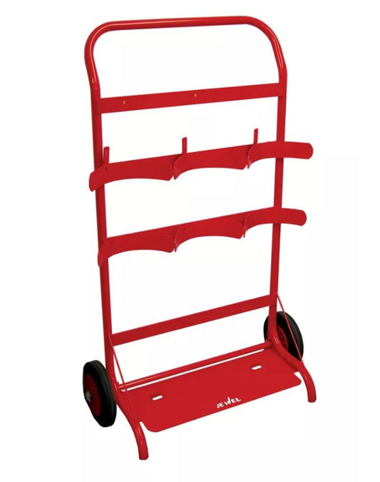 Triple Fire Extinguisher Trolley – Mobile 3-Unit Fire Point | Steel Frame with Bucket Holder