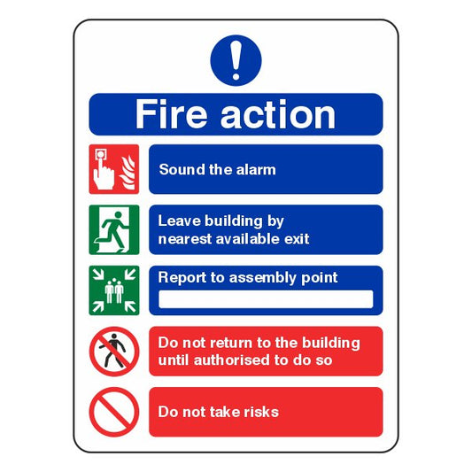 Fire Action Notice 150 x 200