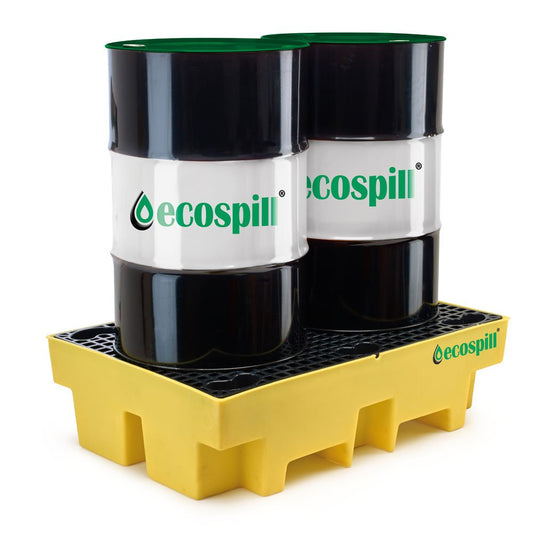 2 Drum Spill Pallet – 1,220 × 820 × 450 mm, 240 L Sump, 4‑Way Forklift Access