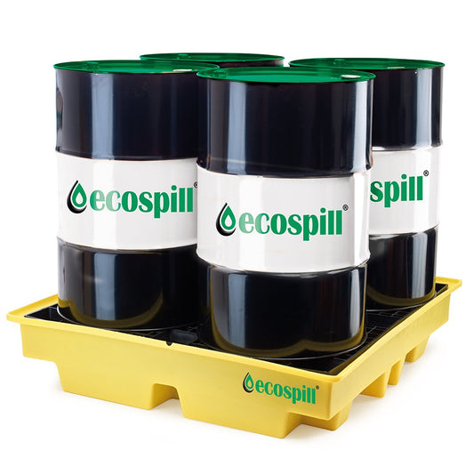 4 Drum Spill Pallet – 1,220 × 1,220 × 390 mm, 250 L Sump, PE, 4‑Way Access