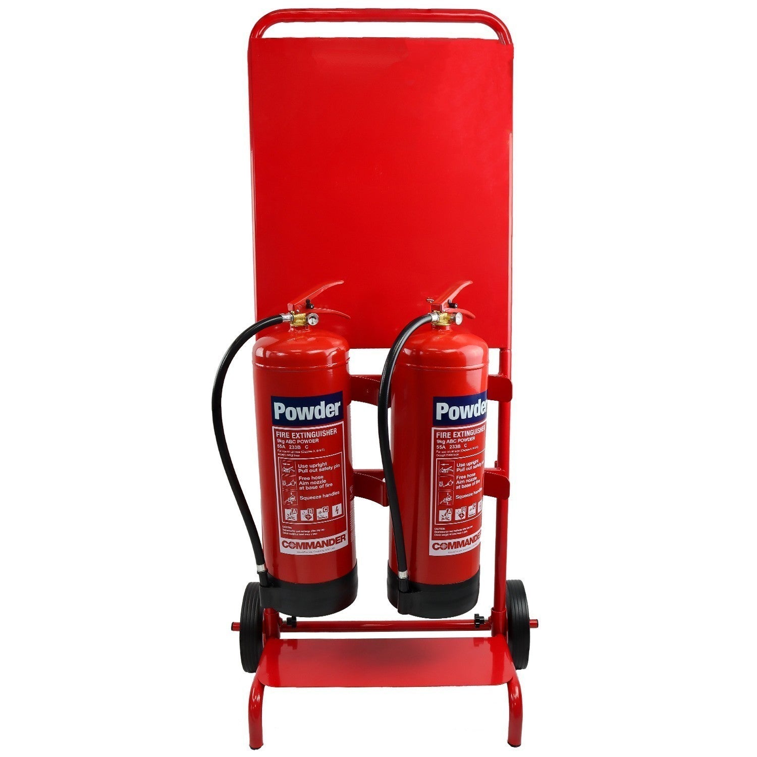 Double Fire Extinguisher Trolley – Mobile Fire Point Station | Steel Frame