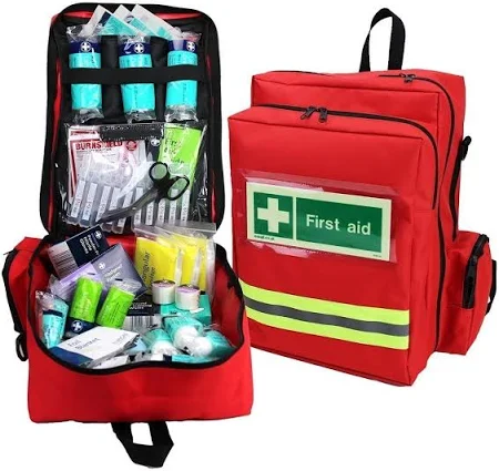 Hard Shell First Aid Backpack Emergency Backpack – BS 8599-1 Compliant First Aid Kit for Workplace ...